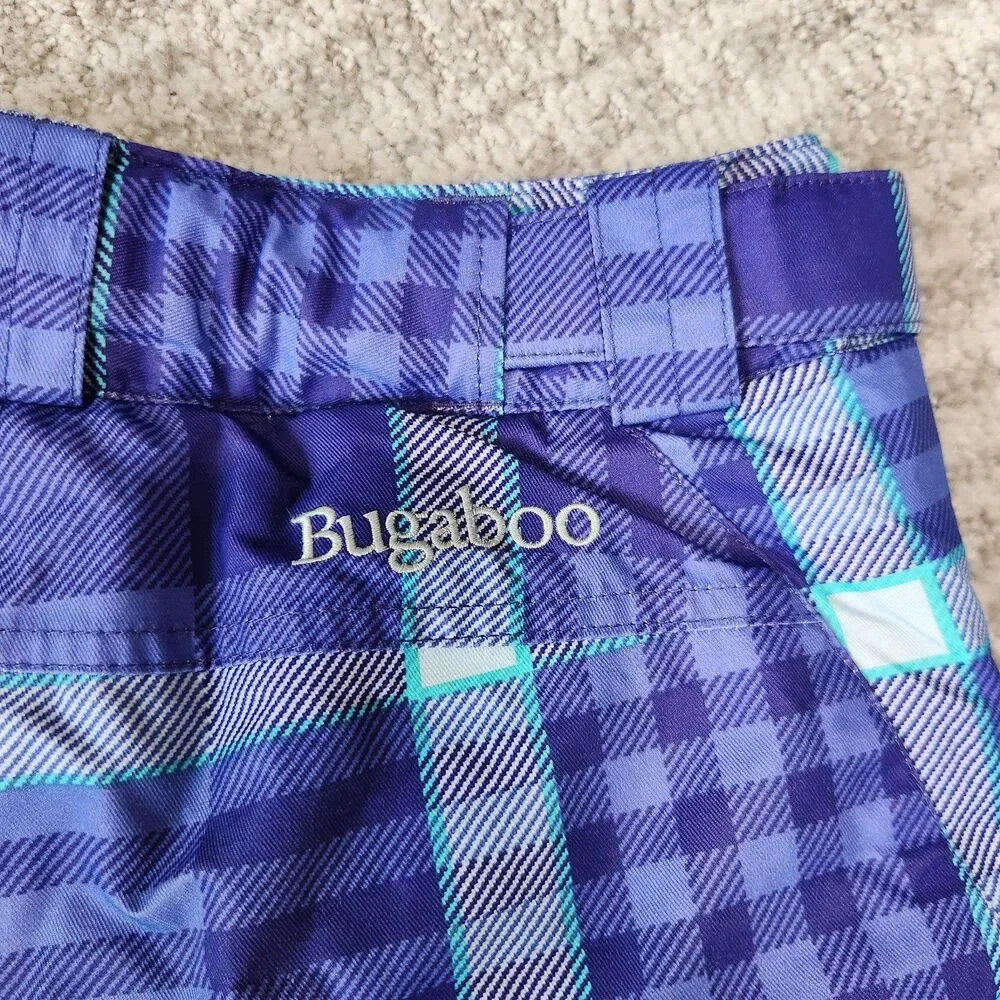 Columbia youth Bugaboo snow ski pants purple plaid size S/8 - Picture 10 of 12